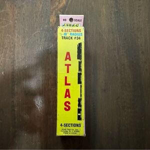 Atlas HO Scale Track 4 Sections Track #34 1/2-18” Radius NOS Vintage USA Made